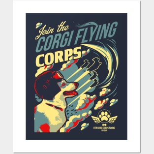 Join The Corgi Flying Corps Posters and Art